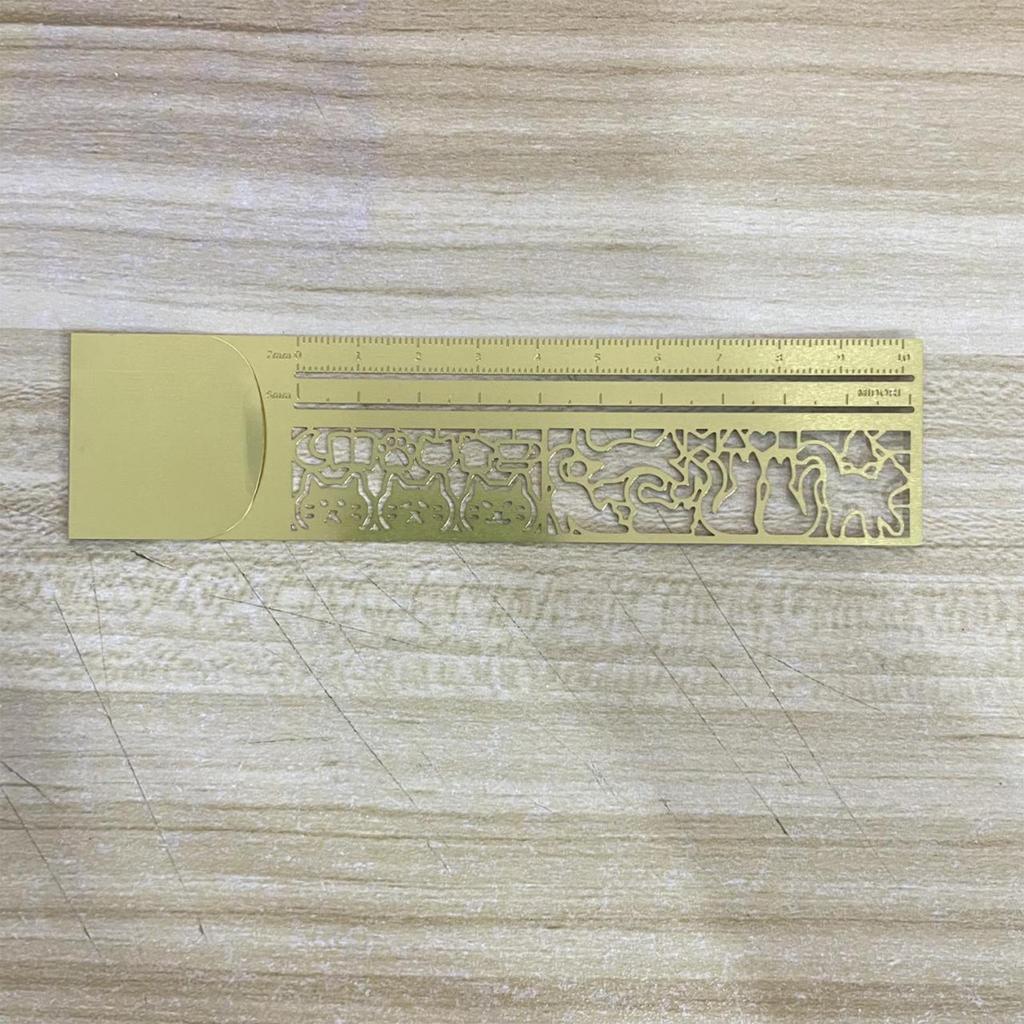 Stencil Ruler Cute Cartoon Metal Portable Offices Supplies Cats Claw Ruler for Christmas Birthdays Holidays Daily Indoor Outdoor