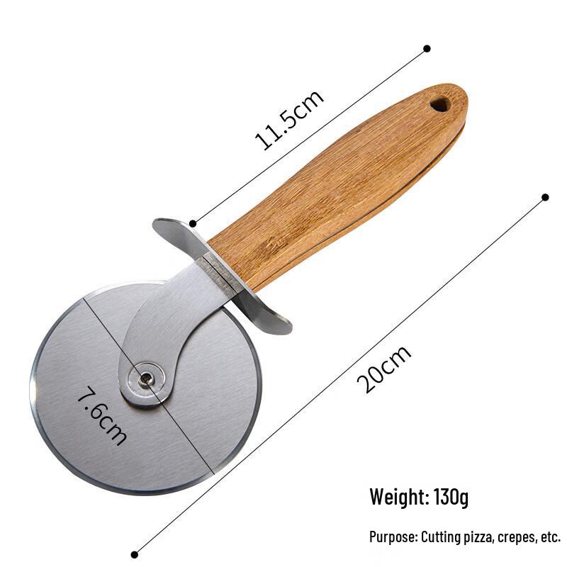 Jiwanggu Stainless Steel Pizza Cutter with Bamboo Handle - Set of 3