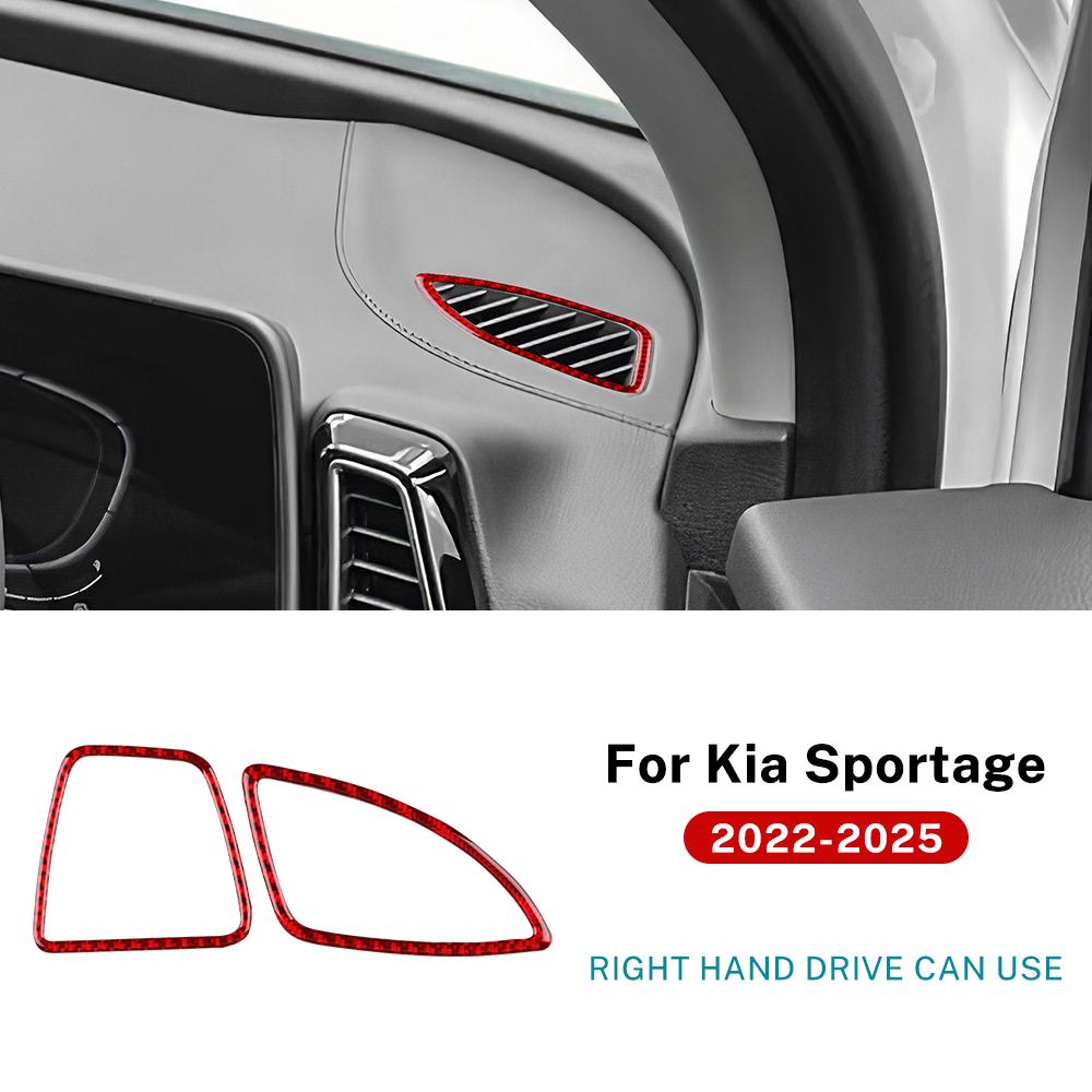 Echte Weiche Kohlefaser Für KIA Sportage NQ5 2024 2025 LHD RHD Auto Lüftungsauslass Rahmen Aufkleber Innenzubehör