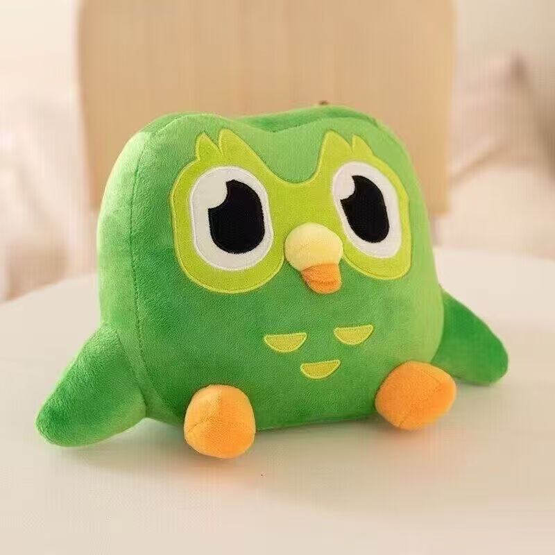 Green Duolingo Owl Plush Toy Duo Plushie of Duo The Owl Cartoon Anime Owl Doll Soft Stuffed Animal Toy Children Birthday Gift