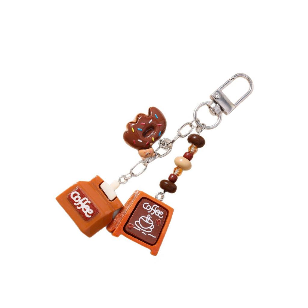 Simulated Bread Coffee Keychain For Sweet Lovers Friend Family Colleagues