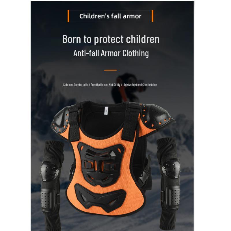 Kids' Motorcycle Balance Bike Armor Set: Knee, Elbow, Chest & Back Protectors.
