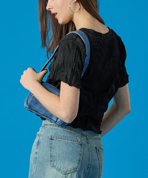 KOLEAT Summer Cooling Marmont V-Neck Crop Plain Short Sleeve T-Shirt [Black]