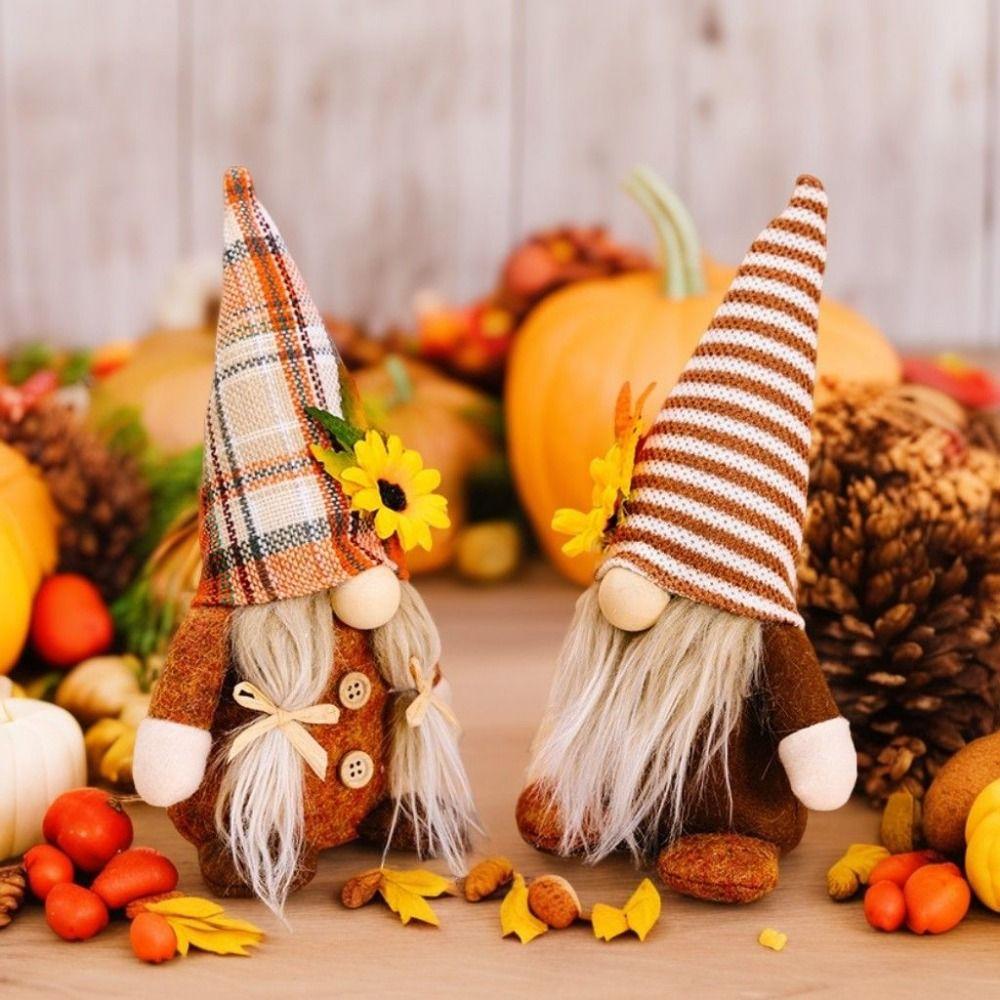Dekorative gesichtslose Zwergenornamente Weiche Wichtelpuppen Lustige Thanksgiving-Puppenornamente Layout-Requisiten