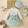Toddler Girl Long Sleeve Turtleneck and Plaid Skirt Set