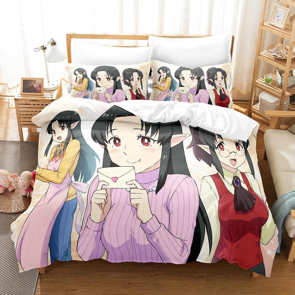 3D Tisk Upír zemře v mžiku Ložní souprava Kreslené Anime třídílná sada Dospělý Dítě Ložnice Sady povlečení Domácí textil