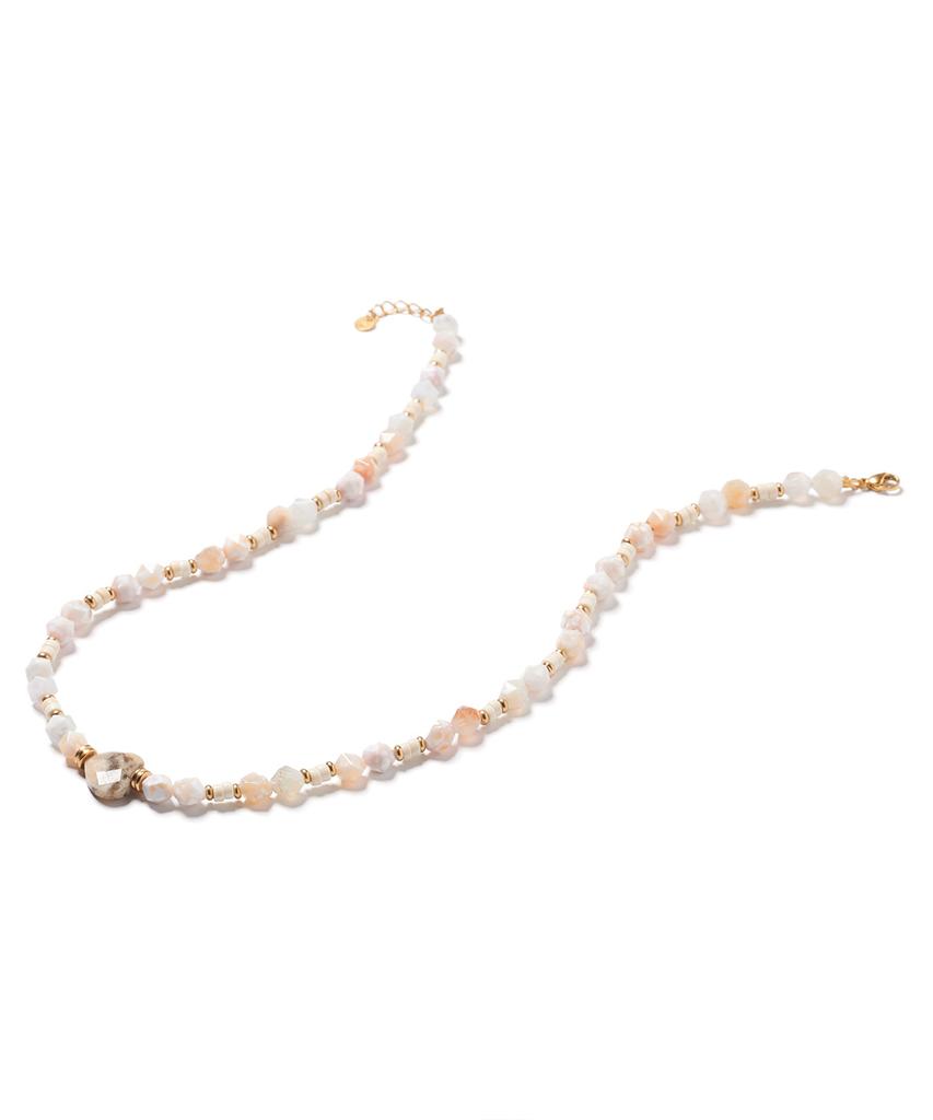 Polalita Champagne Heart Point Necklace (Plt-Nl-025_Be)