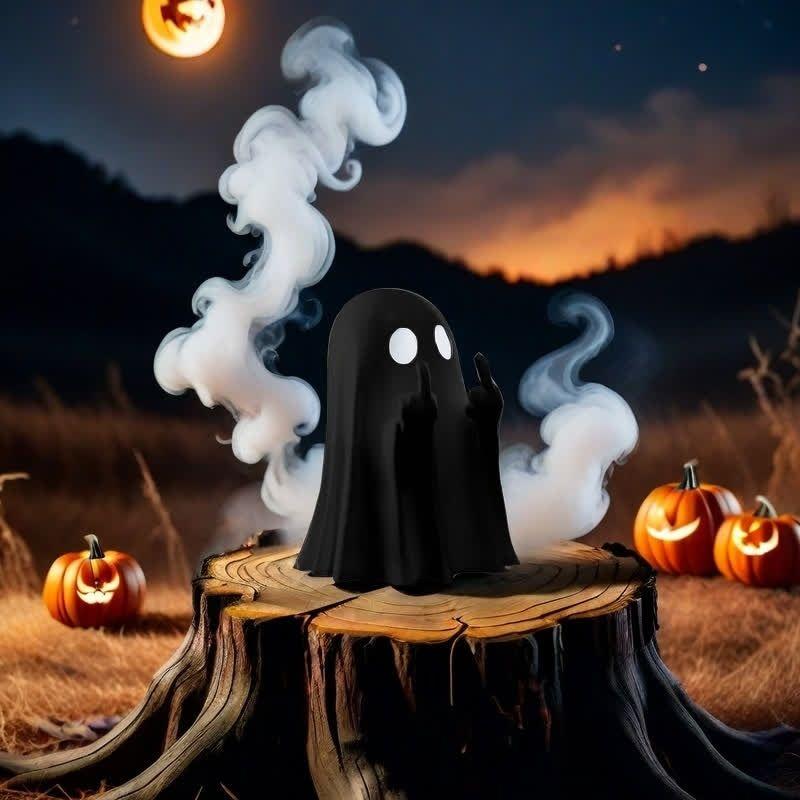 Middle finger cute ghost statue, ghost little scary ghost statue, home accessories, Halloween resin handicraft decoration gift