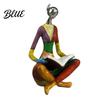 Thoughtful Gifts for Women Abstract Reading Woman Statue Metallic Head Colorful Lady Sculpture Statue Modern Artistic Figurine Living Room Tabletop