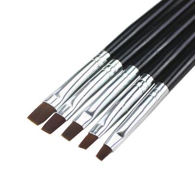 Lot de 5 pinceaux à ongles en acrylique liquide pour nail art, sculpture florale, modelage, construction, stylo, outil de manucure