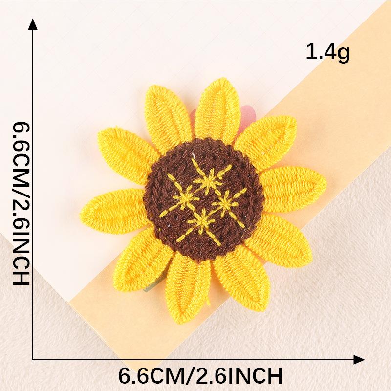 Duoku Computer Embroidery Label Sunflower Flower Cloth Label Clothing Accessories Hand Account Diy Accessories Accessories Embroidery Cloth Sticker