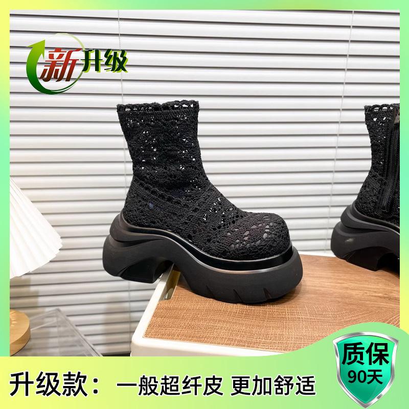 Thick-soled Martin Boots Women's 2025 New Summer Mesh Hollow Breathable Short Boots Small Fashion Versatile Cool Boots