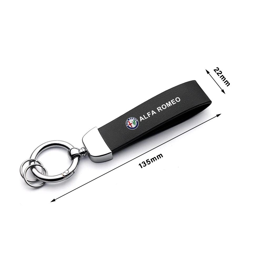 Car Stickers For Alfa Romeo Car Key Chain PU Leather Keyring Car Pendant Gift For Alfa Romeo Giulietta Giulia GT Brera Mito F1 S