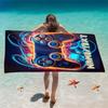 Custom Game Controller Beach Towel Personalized Name Neon Gamer Microfiber Bath Towel 160x80cm Quick Dry
