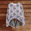 Women's Fashion Casual Long Sleeve Christmas Print Hooded Knitted Sweatshirt