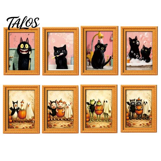 Decorative Soft Magnetic Stickers Wooden Black Cat Fridge Magnet, Seasonal Cartoon Kitchen Bathroom Decor, Halloween Office Desk Accessories
