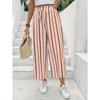 Summer Vacation Style Women's Straight-leg Loose and Slimming Casual Striped High-waisted Wide-leg Pants Are Versatile and Laid-back
