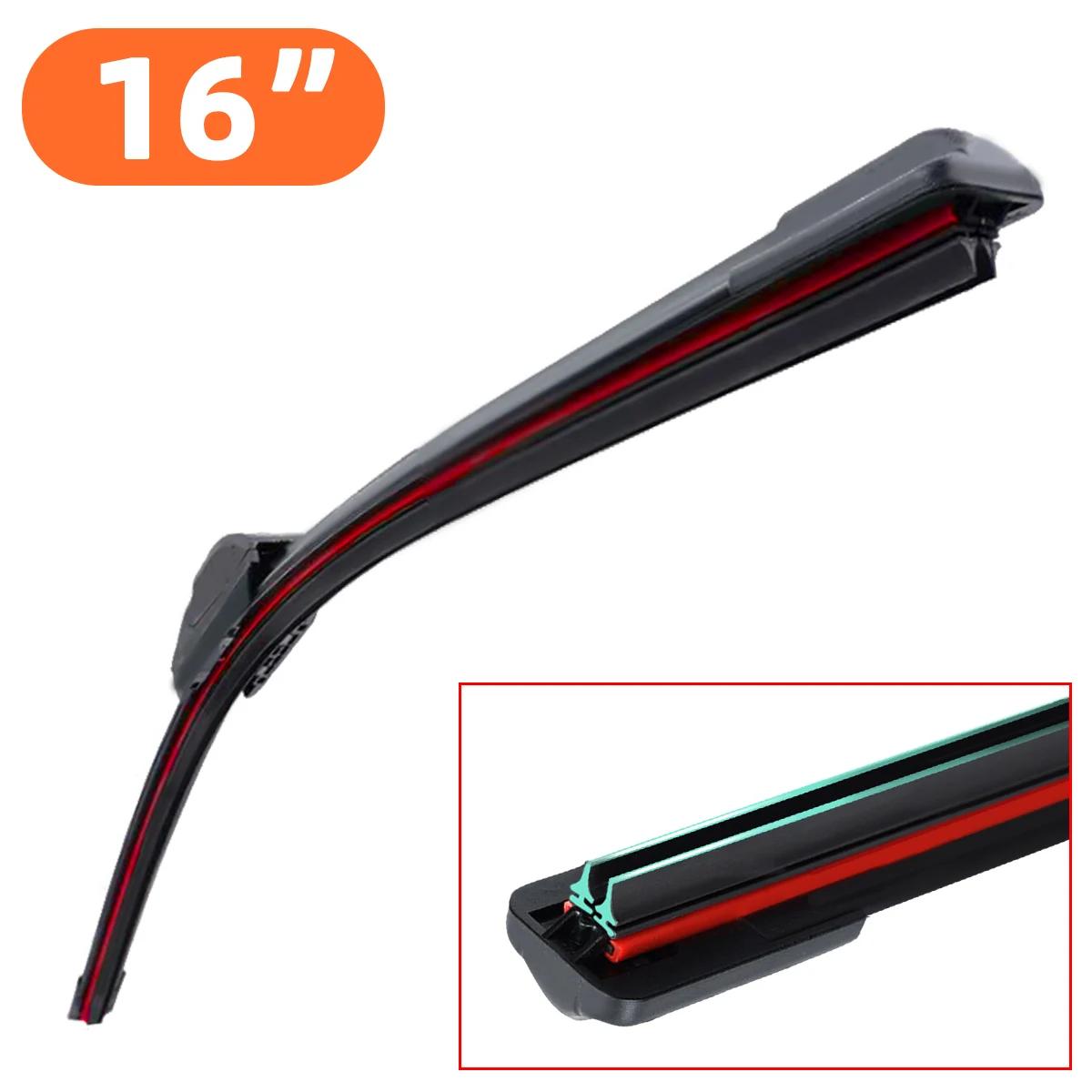 

Universal Wiper Blades 1PC - Double Rubber J/U-Shaped Windshield Wipers for Car Front Glass Cleaning Replacement