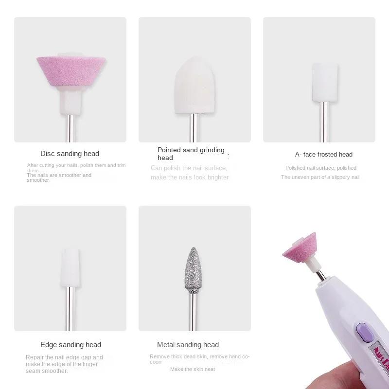 5 In 1 Electric Nail Polish Drill Machine USB Charge Portable Manicure Set Exfoliation and Polishing for Nail Salon