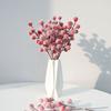 20Pcs Artificial Snow Red Berry Pick Branch Christmas Holly Berries Stem Faux Plants Branch Xmas Holiday Wedding Party Home Decoration