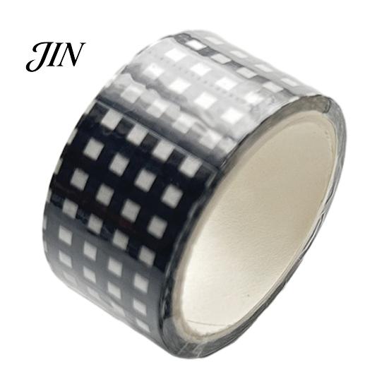 Washi Tape mit rauer Kante Schwarz Weiß Gittermuster Kariertes Muster Dekoratives Abdeckband Lässiger Stil für Kunst, DIY-Basteln, Notizbücher, Planer, Scrapbooking,
