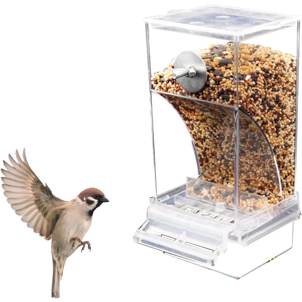 

Автоматическая кормушка-поилка для попугаев, без мусора, кормушки для птиц, контейнер для семян, аксессуары для клетки для маленьких и средних попугаев