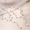 Tassel Advanced Long Necklace for Women Gold Plated Inlay Diamond Necklaces Fashionable Light Luxury Stainless Steel Jewelry