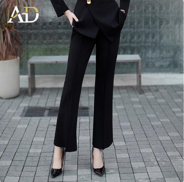 

Весенне-осенний черный профессиональный костюм с облегающими брюками клеш OL XL