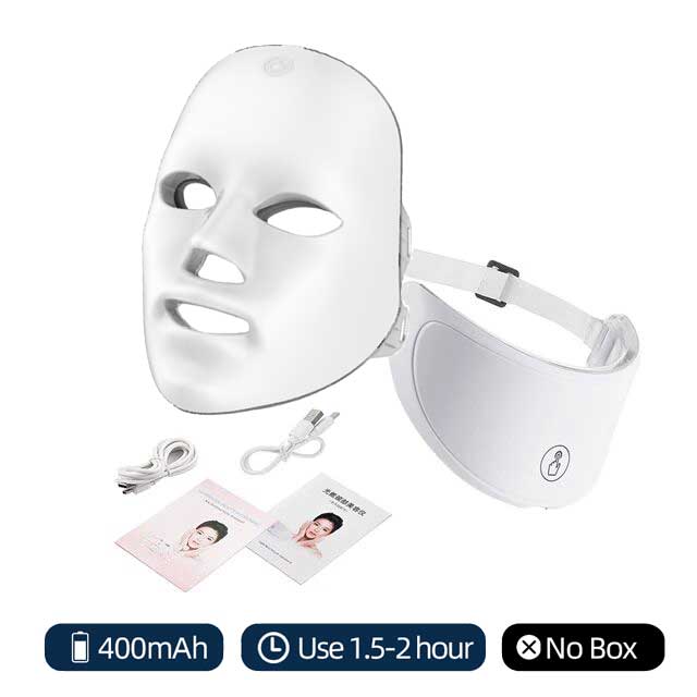 7 Renk Boyunlu Led Yüz Maskesi Kırmızı Işık Terapi Maskesi Cilt Sıkılaştırma Kaldırma Yaşlanma Karşıtı Bio-Light Güzellik Beyazlatma Ev