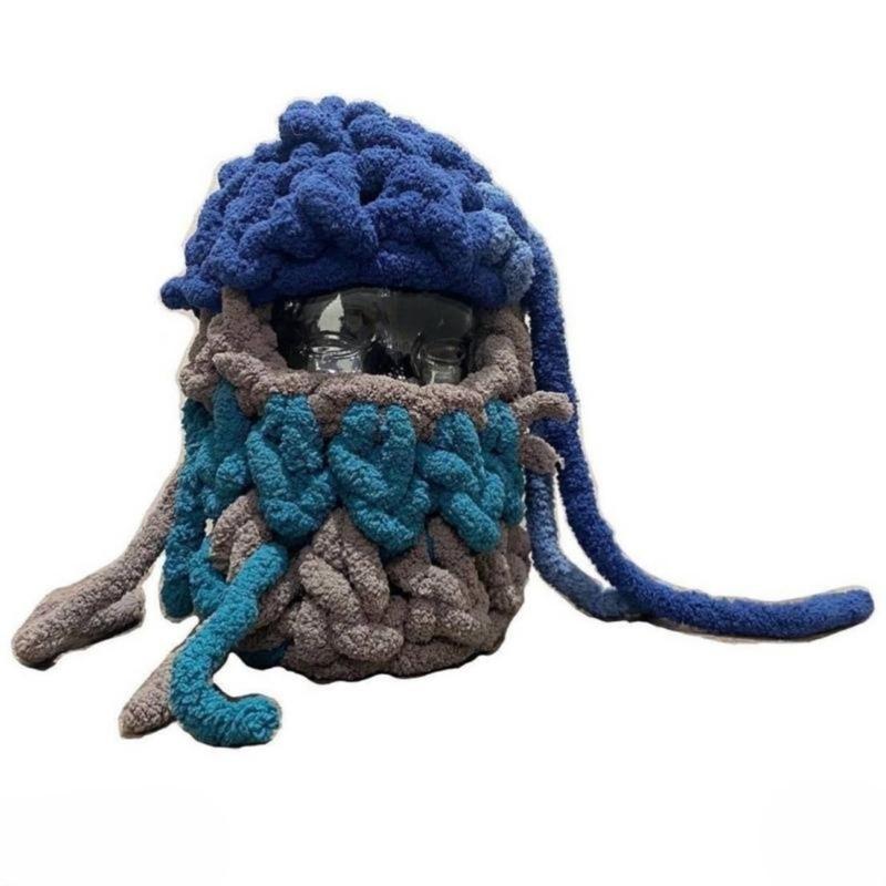 Knit Rabbit/Bear Ear Balaclava Hat for Students Adult Windproof Winter Hat Neck Protect Hat Teens Keep Warm Cycling Hat