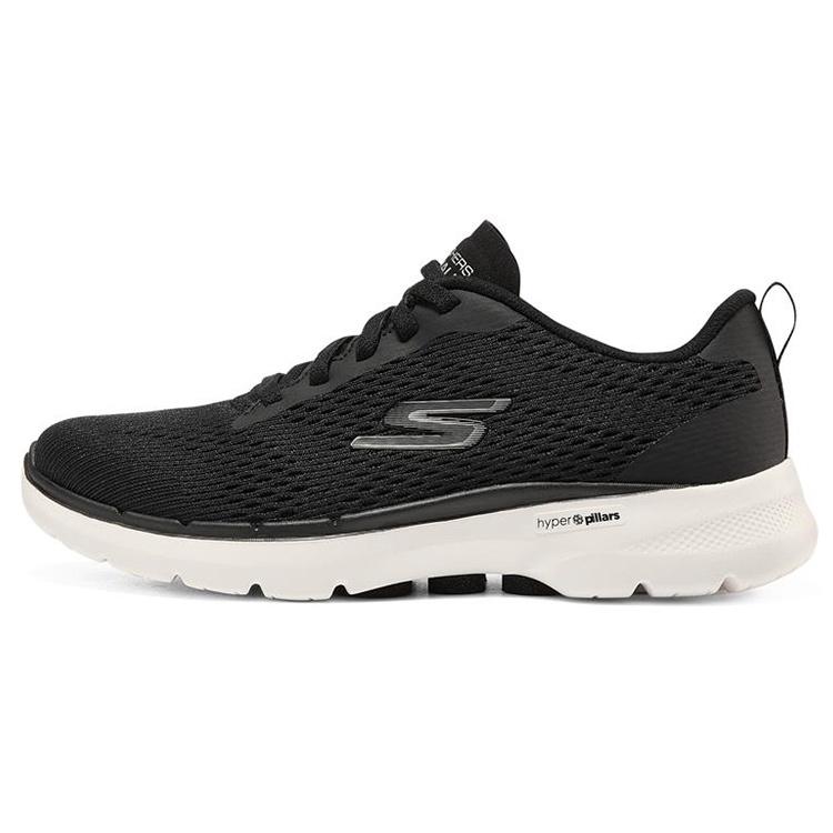 (WMNS) Skechers Go Walk 6 Low-tops Sport Shoes Black/White Women s 124512-BKW EU 35