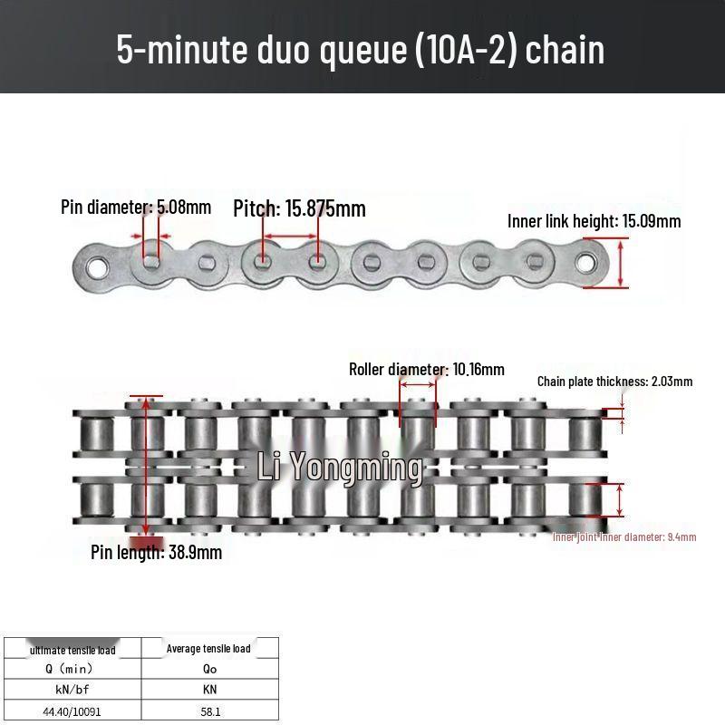 Double Row Industrial Transmission Chain with Single Row Sprocket for Large Chains