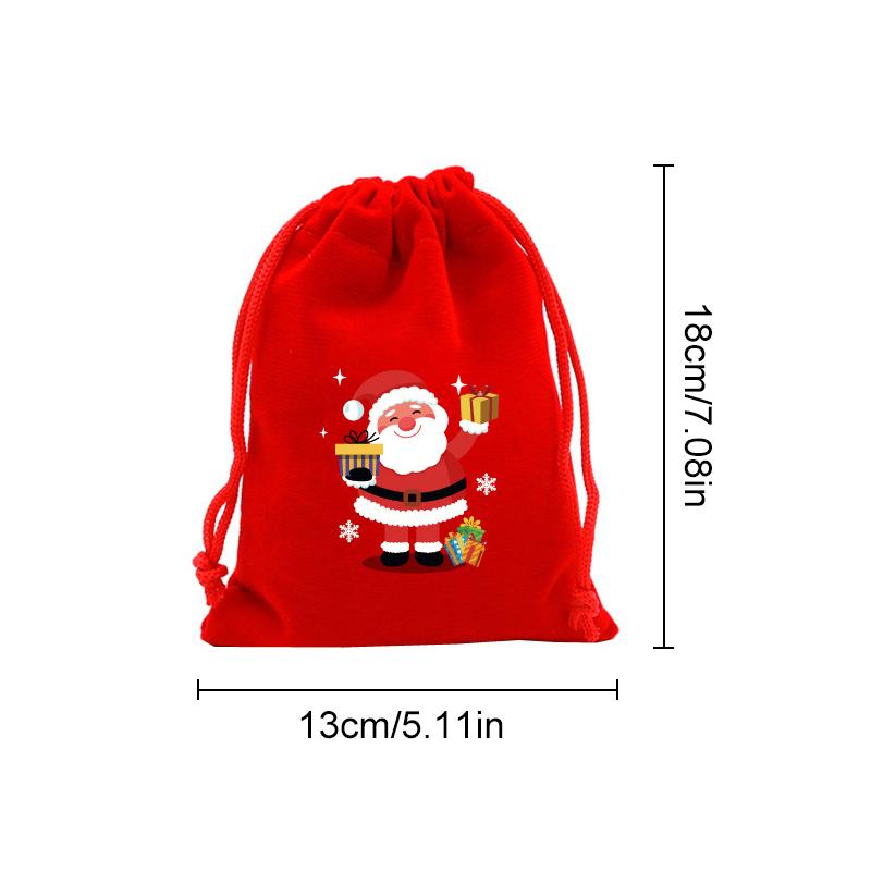 Geschenktüte Weihnachtsdekoration Kordelzug Geschenktüten für Süßigkeiten Kekse Geschenkverpackungsbeutel Samtbeutel Weihnachten Neujahrsdeko