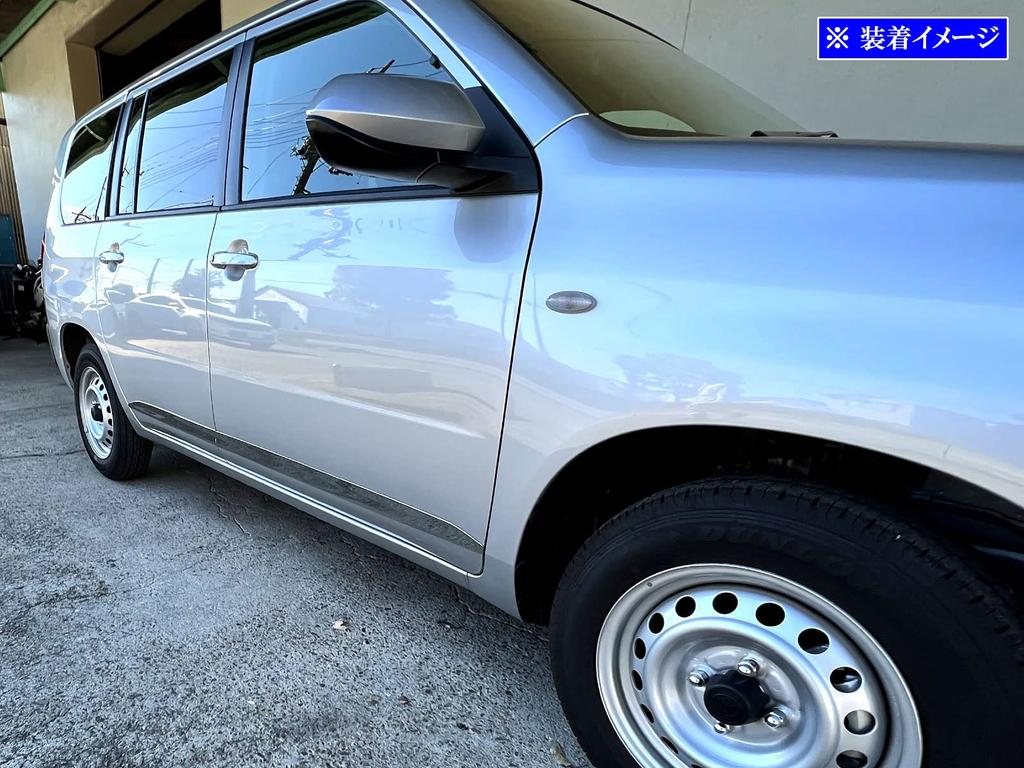 BRIGHTZ Ultra Mirror Finish Stainless Steel Plated Side Door Moulds for Toyota Probox Wagon with NCP and 59 (4-Piece Set) (NCP58G/NCP59G)