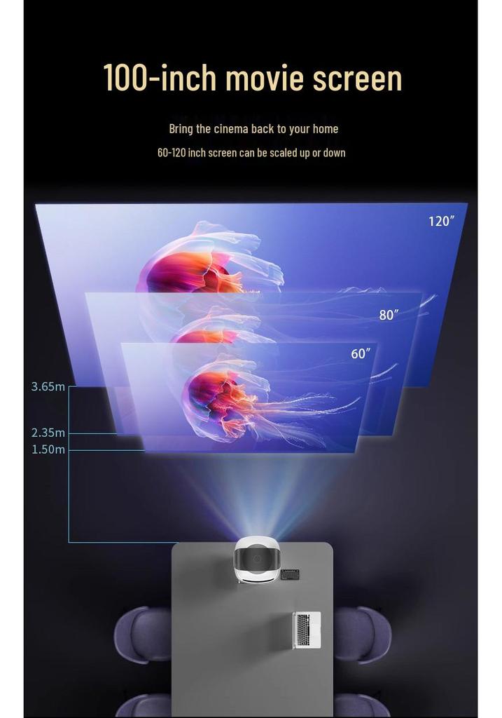 2025 Ultra HD Home & Office Projector for Bedroom and Living Room