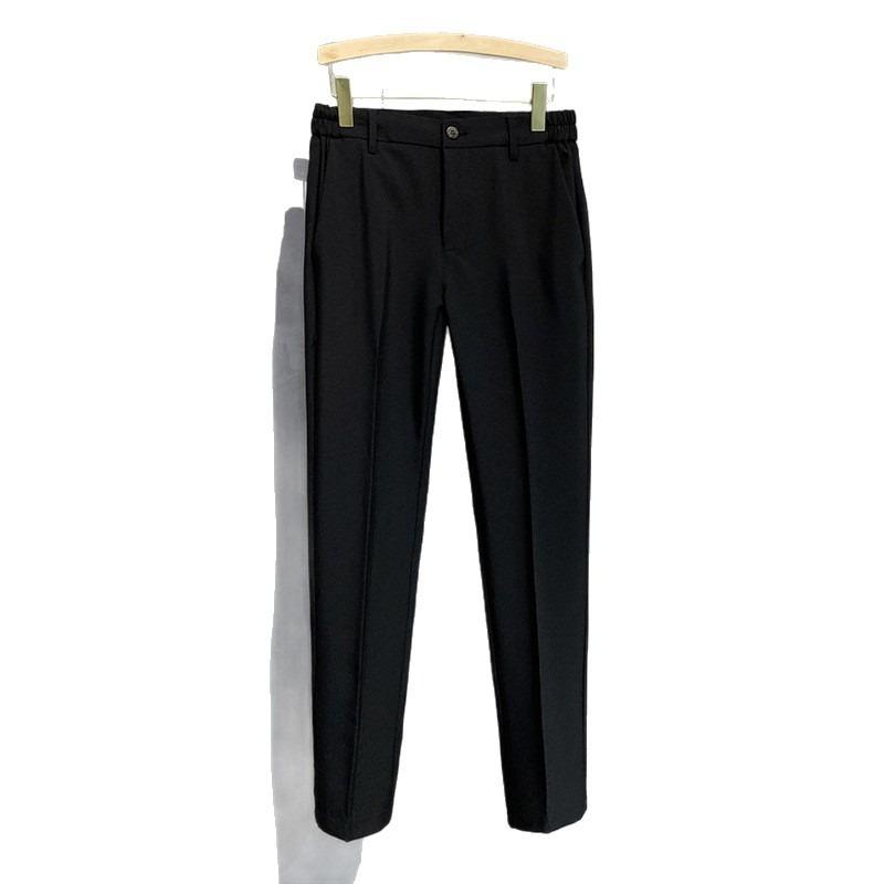 Spring and summer new ice silk breathable casual pants men's trend small trousers men's drape suit pants