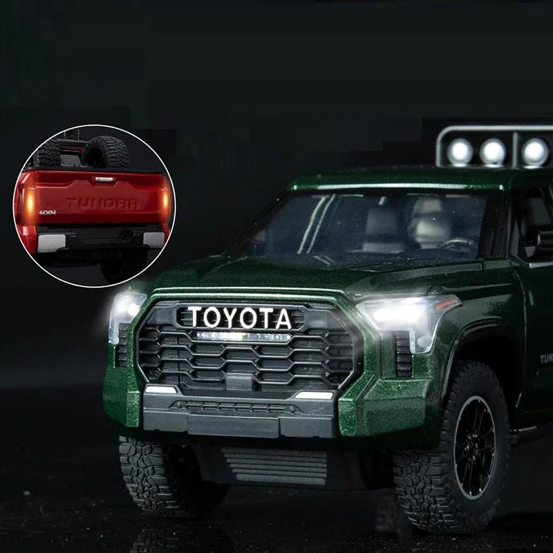 Zcawt5 Diecast 1:24 Scale ToYoTa Tundra Pickup Truck Simulation Alloy Die Cast Sound And Light Body Pull Back N Return Car Toy Gift