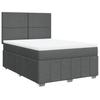Box Spring Bed with Mattress Dark Gray 140 X 190 Cm Fabric