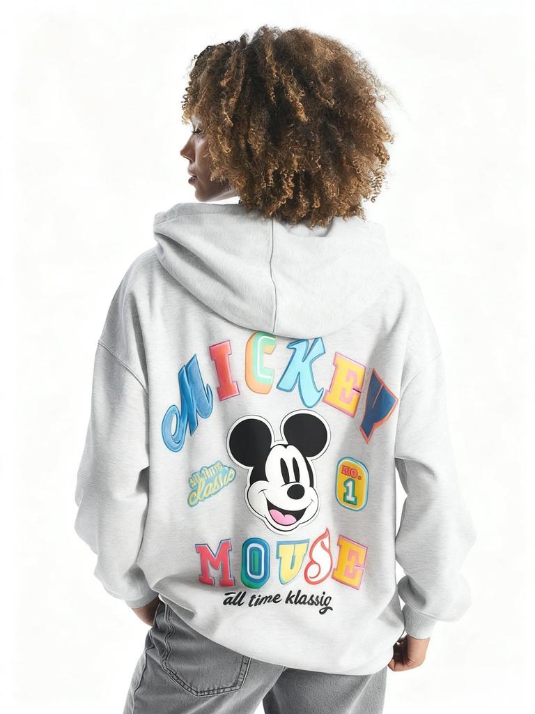 Mickey Mouse Printed Oversized Women's Hoodie Sweatshirt Streetwear Casual Pullover Jacket Autumn/Winter Fashion Y2k Tops Unisex