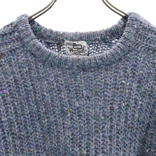 Woolrich 70s White Tag Vintage Long Sleeve Knit Bluish Crew Neck Sweater Men's Used