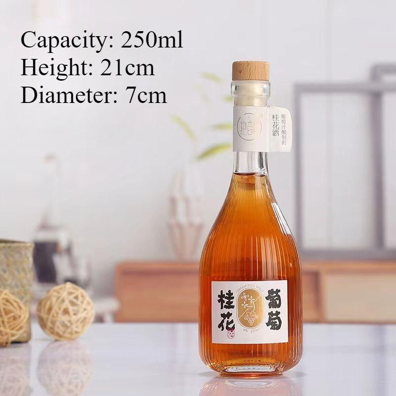 Mini Liquor Bottles 100/250ml Glass Spirit Bottles Alcohol Shot Bottles Juice Bottle Glass Empty Bottle Bottle With Sealing Cork