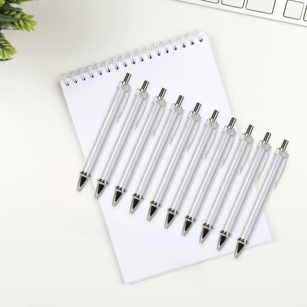 10Pcs Heat Transfer Pen Retractable Ballpoint Pen Smooth Writing Blank Sublimation Pen for Full Printing Ballpoint Pen