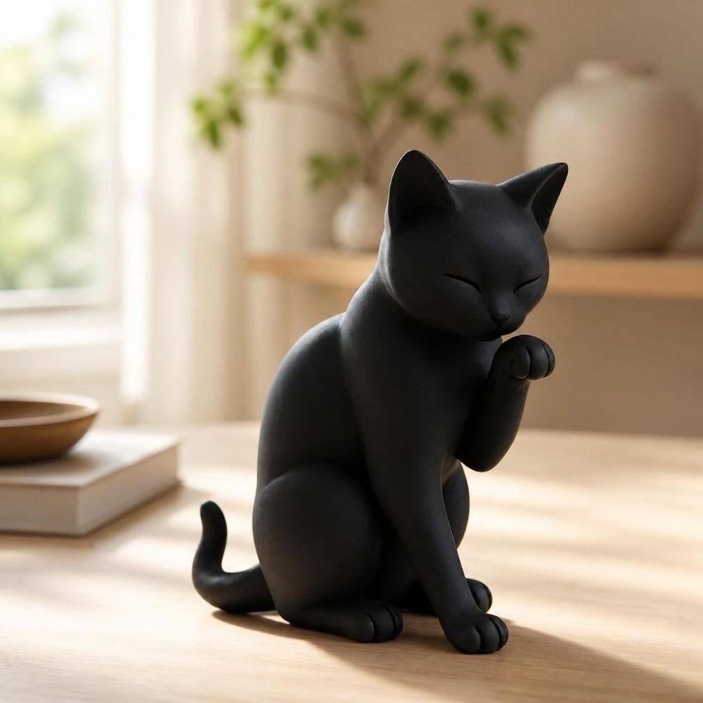 3D Printed Cat Statue Minimalist Tabletop Decoration Nordic Style Kitten Sculpture Home Decor