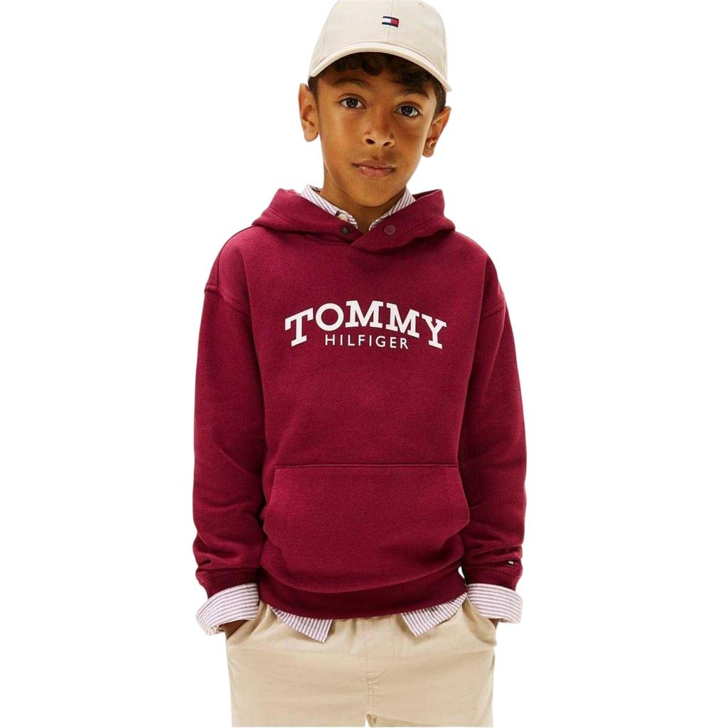 Tommy Hilfiger Childrens/Kids Logo Hooded Drawstring Hoodie
