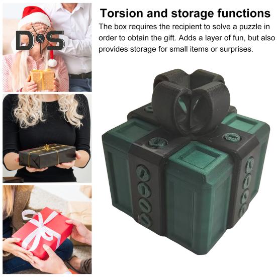 3D Printed Annoying Gift Box with Screws Colorful Square Puzzle Present Box Assembly Disassembly Toy Home Office Bookshelf Desktop Decoration Ornament