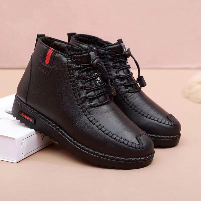Winter new cloth shoes women's cotton shoes snow boots piled thickened waterproof non-slip middle-aged and elderly