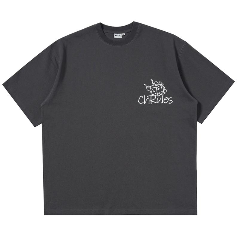 Unisex Tshirt Oversized Y2k Streetwear Dice Graphic Cotton Summer Gothic Korean Fashion Short Sleeve Tops Vintage Aesthetic Clothes S