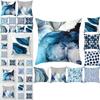 Stylish Blue Simple Pattern Pillow Cases For Sofa Car Waist Throw Cushion Cover