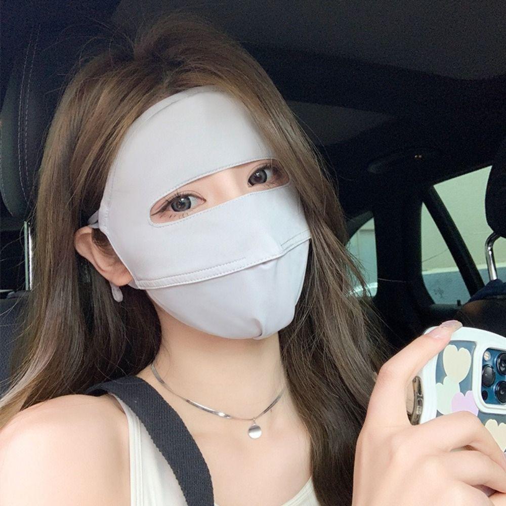 Sunscreen Face Scarf Face Cover Face Mask Face Gini Mask Thin Ice Silk Mask  Hiking