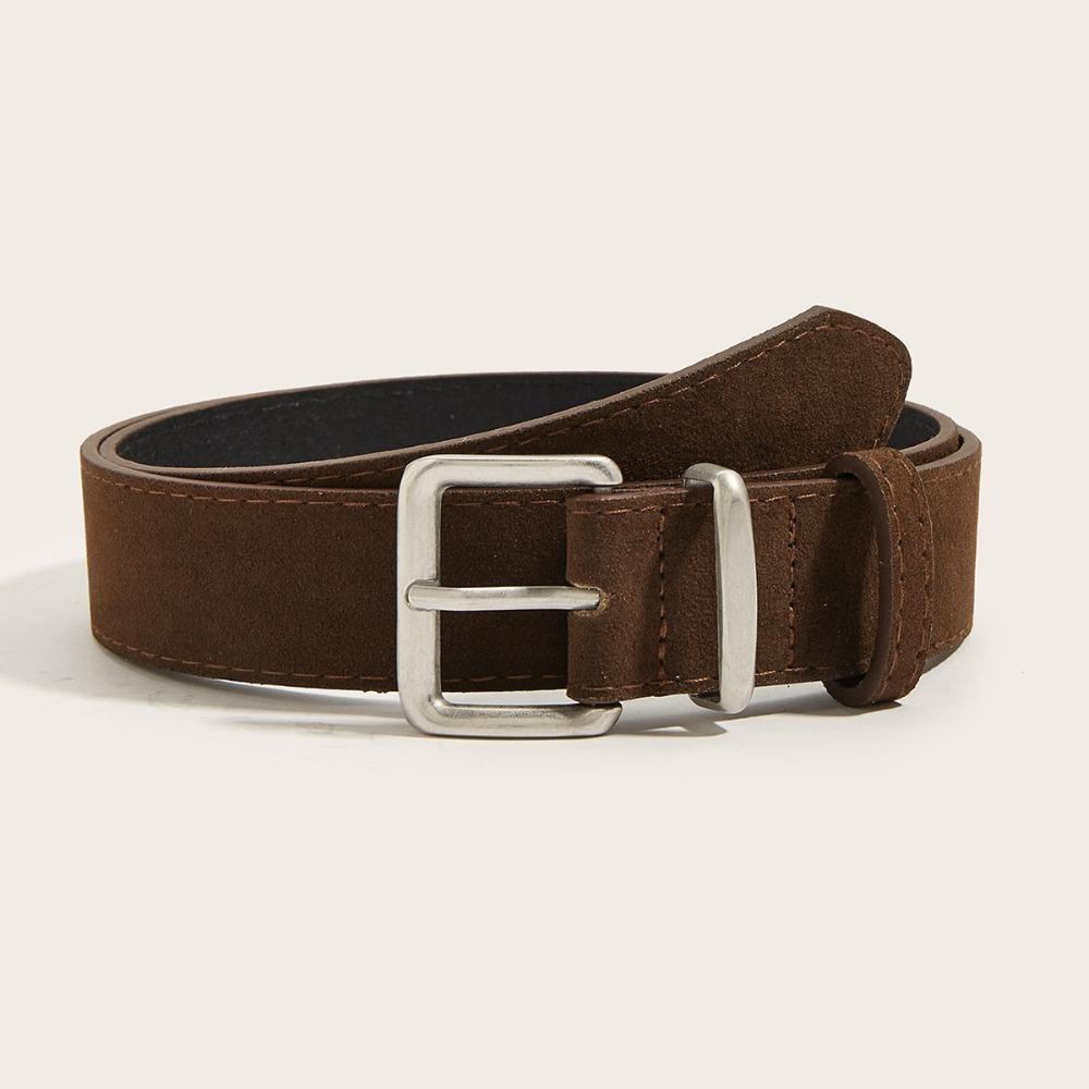 Trendy Pin Buckle Waistband Maillard Style Business Waist Strap Suede Leather Wide Belt Gifts